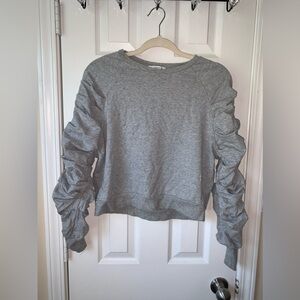 Ruched Sleeve Long Sleeve Top